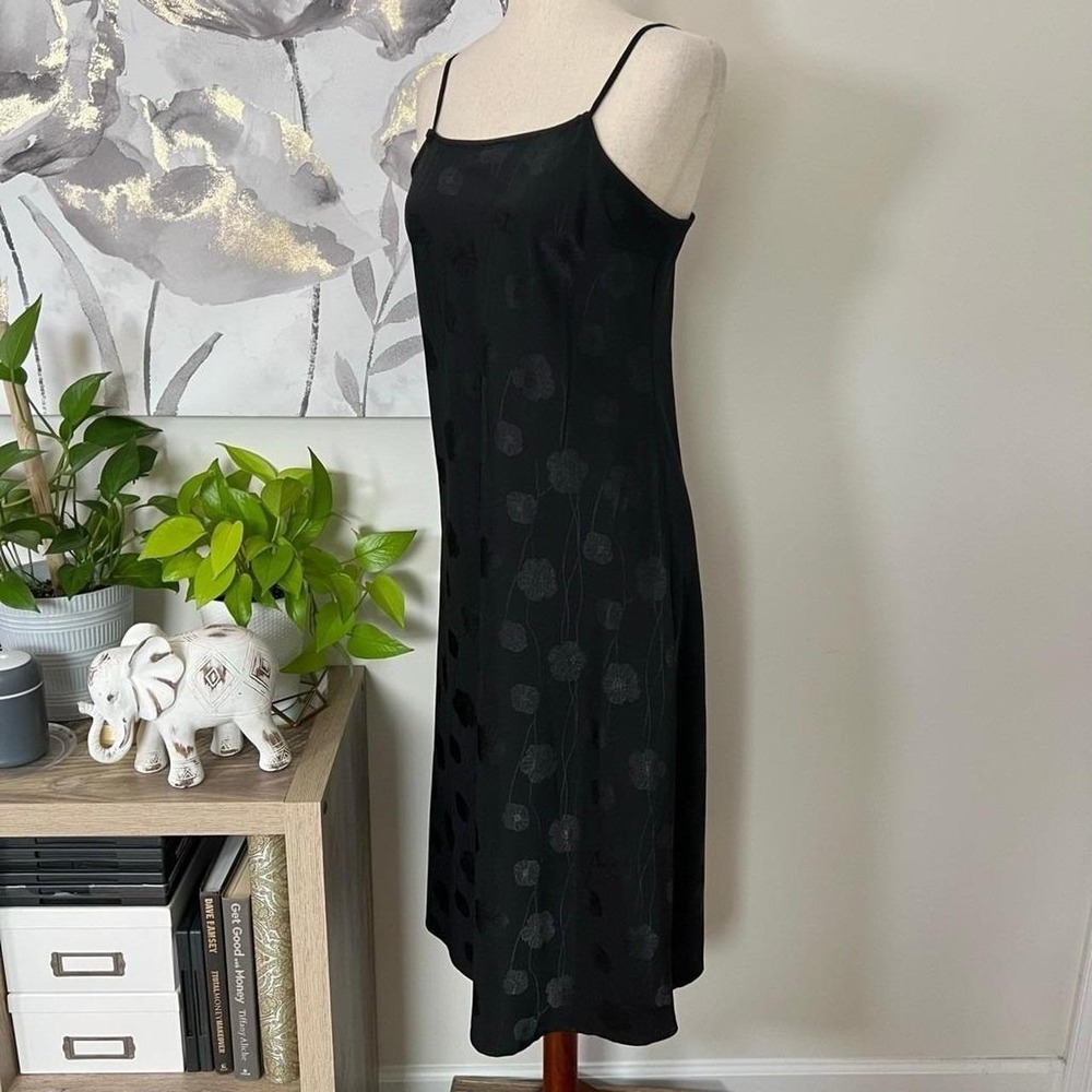 A New Day Black Floral Slip Dress Midi Whimsigoth Goth Size XS Fairy Grunge - Picture 6 of 8